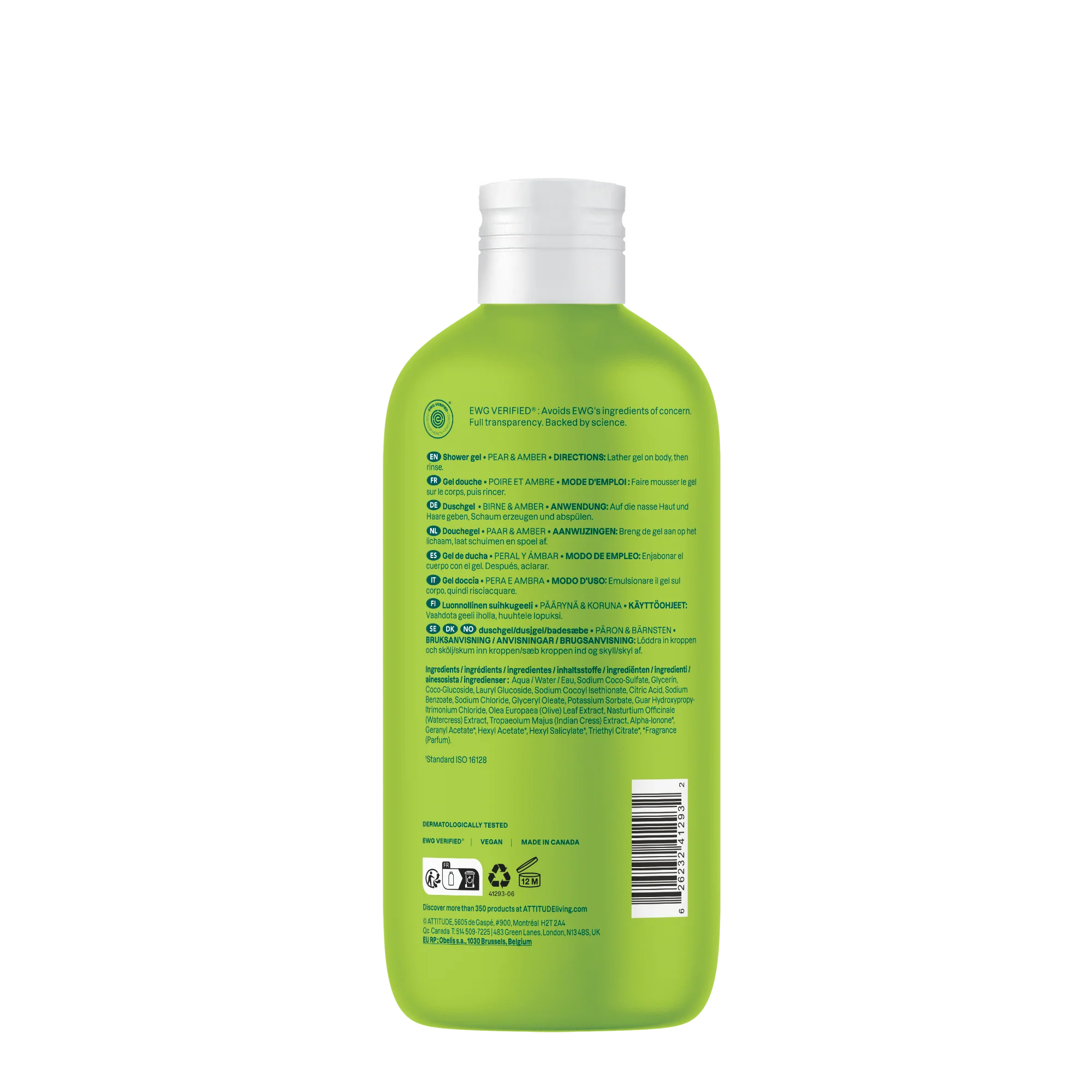 Super Leaves Shower Gel Soothing Pear & Amber - 473ml - Image 2