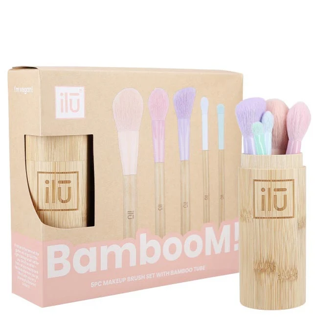 Makeup Brush Set + Bamboo Houder - 5st. - Image 2