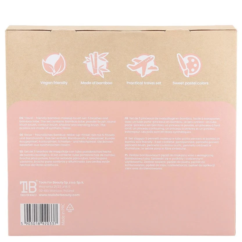 Makeup Brush Set + Bamboo Houder - 5st. - Image 5