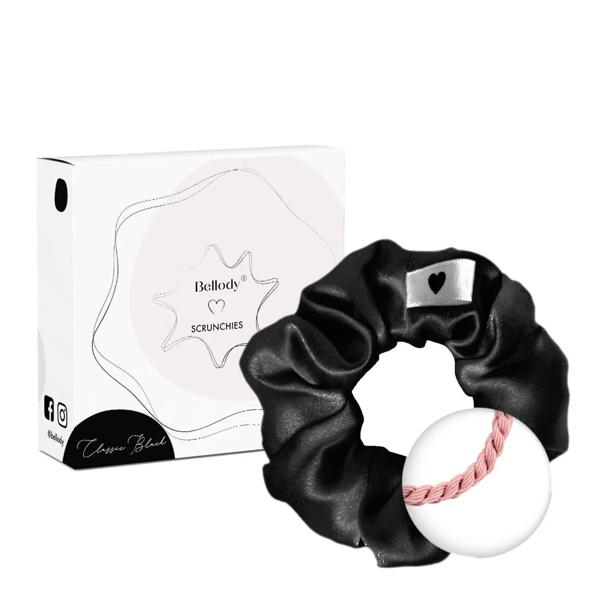 Scrunchie Haargummie Silk - Zwart