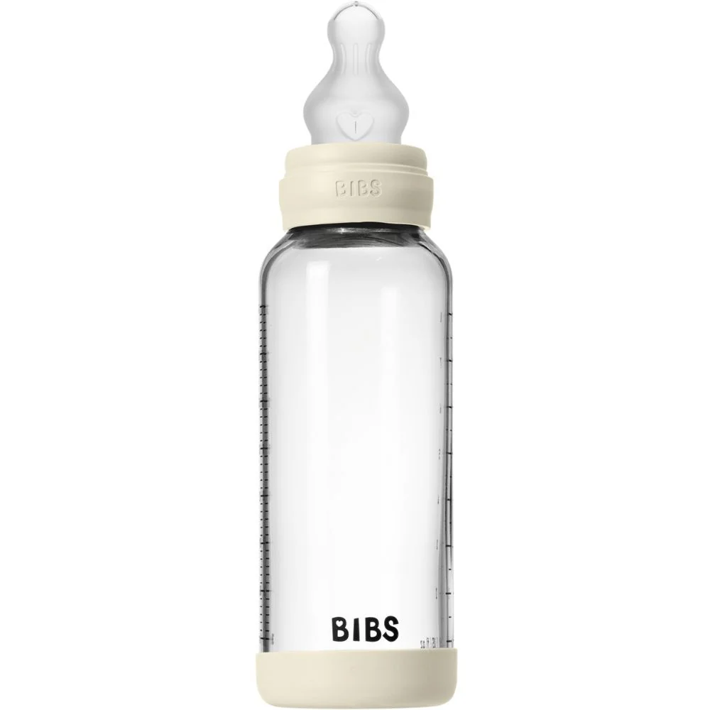 Glass Baby Bottle Round Siliconen Medium Flow - 240ml - Image 4