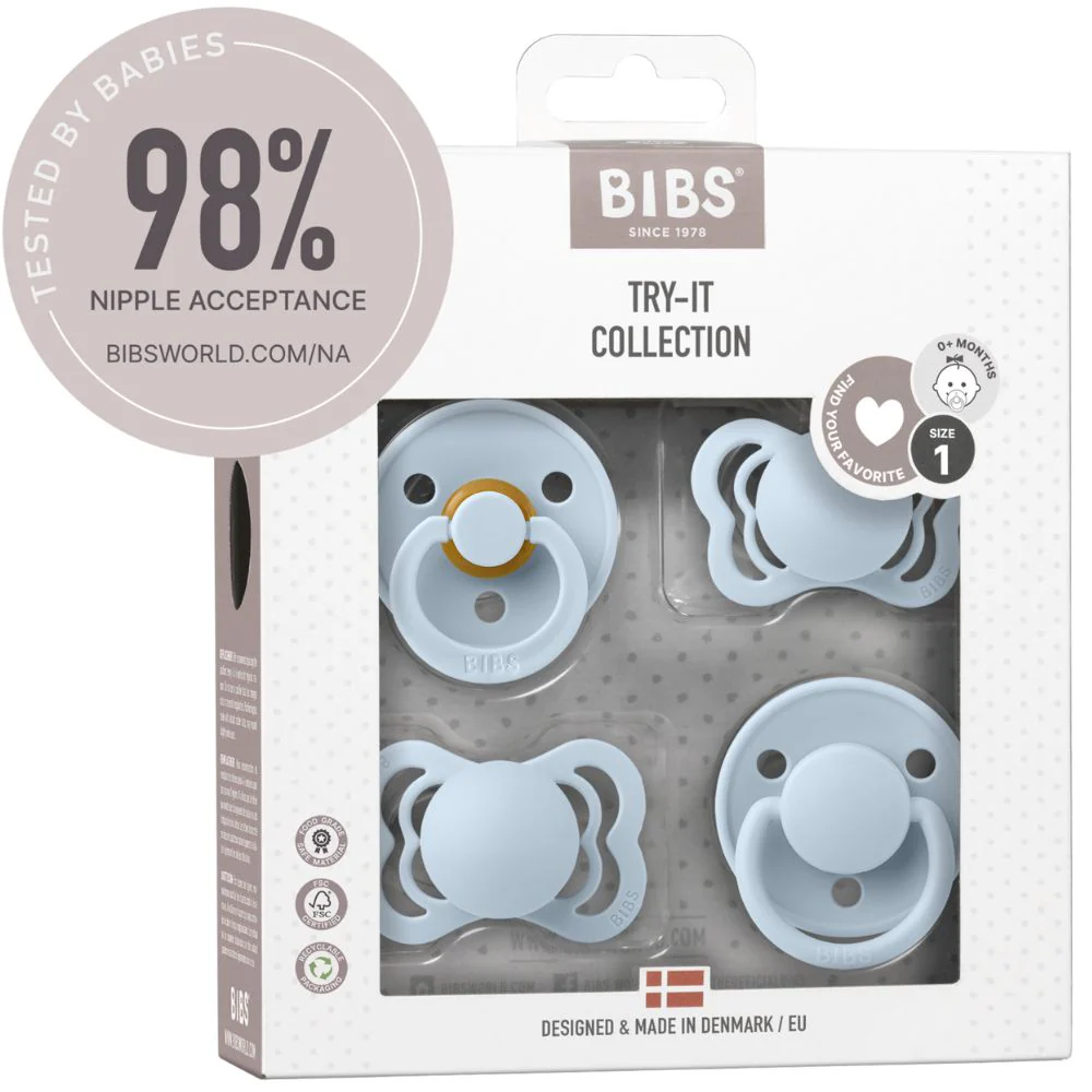 Try-it-Collection Nipple Try Pack Baby blue size 1 - 4pcs