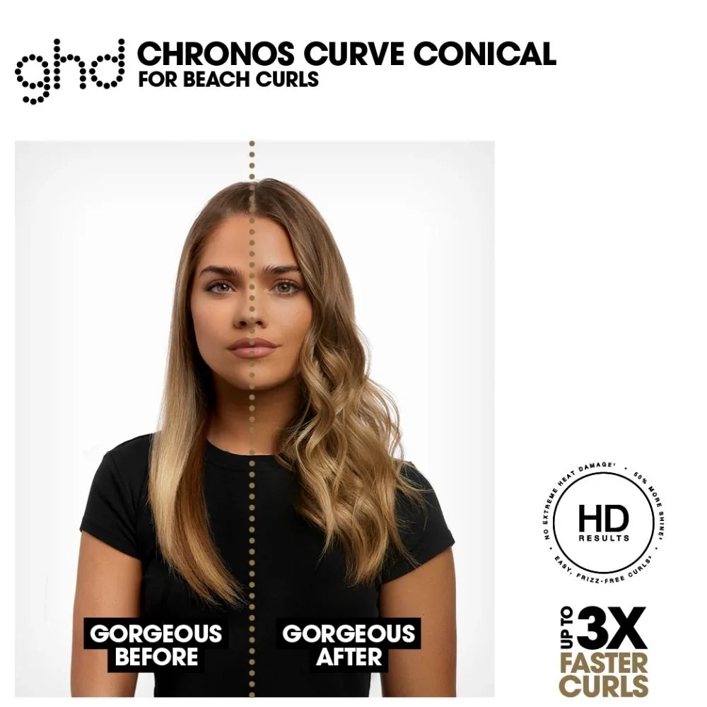 Chronos Curve Conical Wand Curling Iron - 28-23mm - Image 9