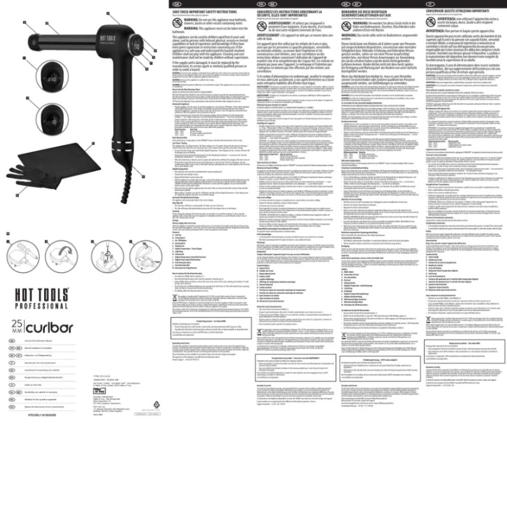 Professional Curl Bar Black Gold - 25mm - Image 8