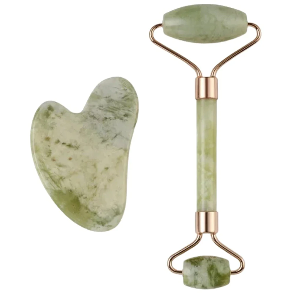 Jade Gua Sha and Roller Set