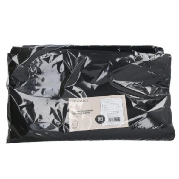 Nonwoven Long Black Hair Cutting Capes - 10st