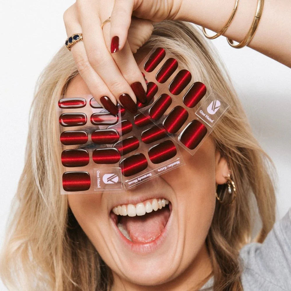 Burgundy Bloom Polish Sticker - 28pcs - Image 4