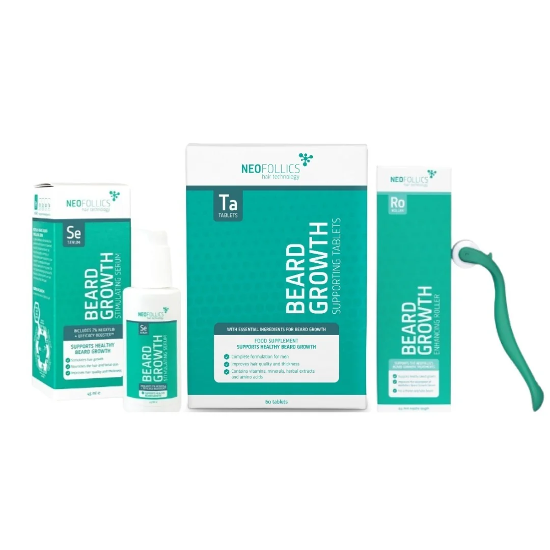 Baardgroei Pakket - Tablets + Serum + Roller - Image 2