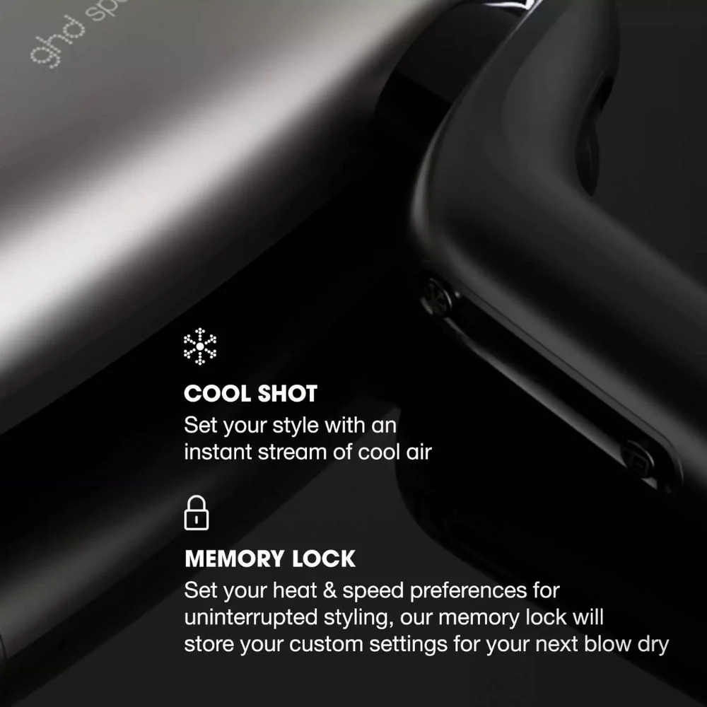 Professional Dual Air-Flow Hair Dryer - Metallic Black - Image 6