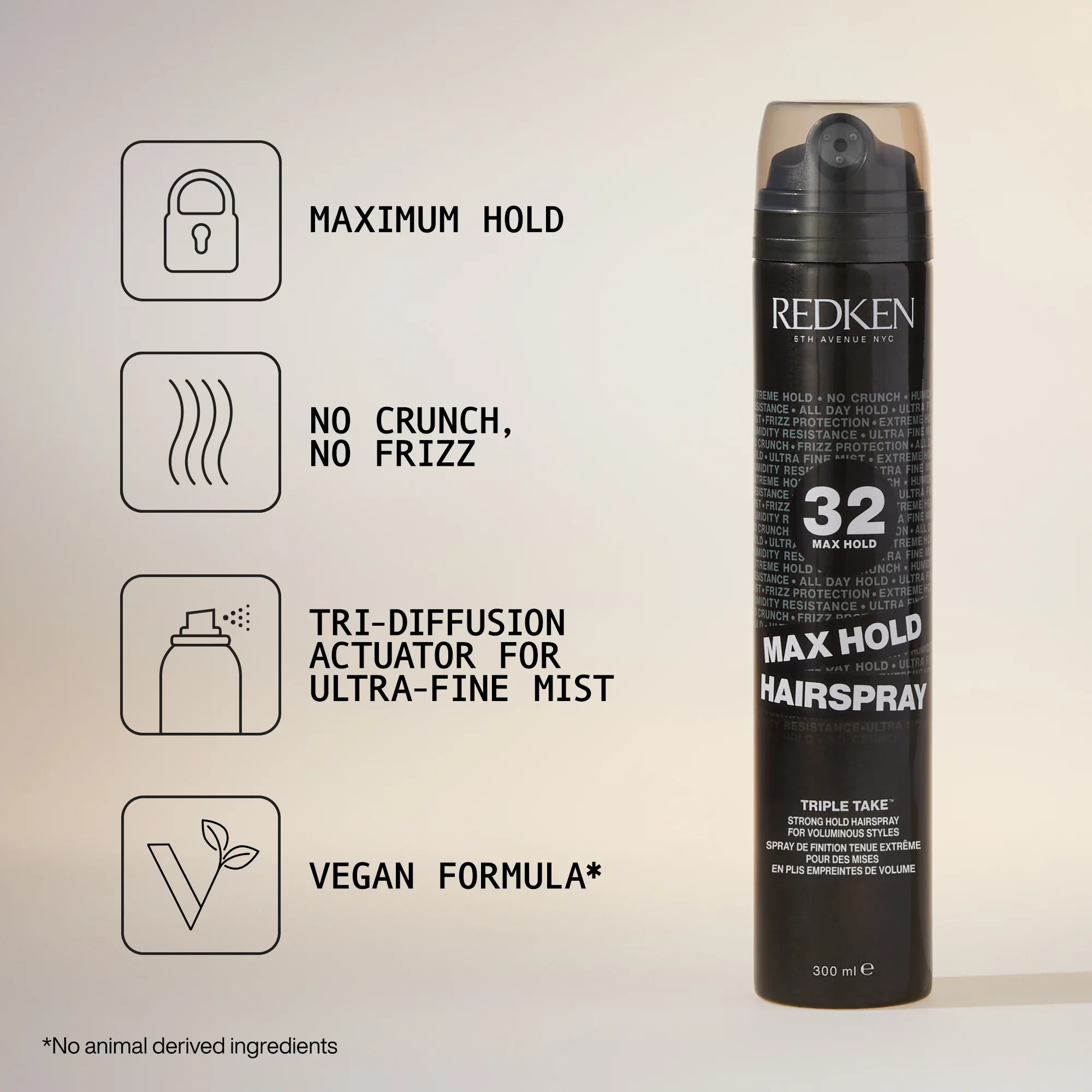 Max Hold 32 Triple Take Hairspray - 300ml - Image 3