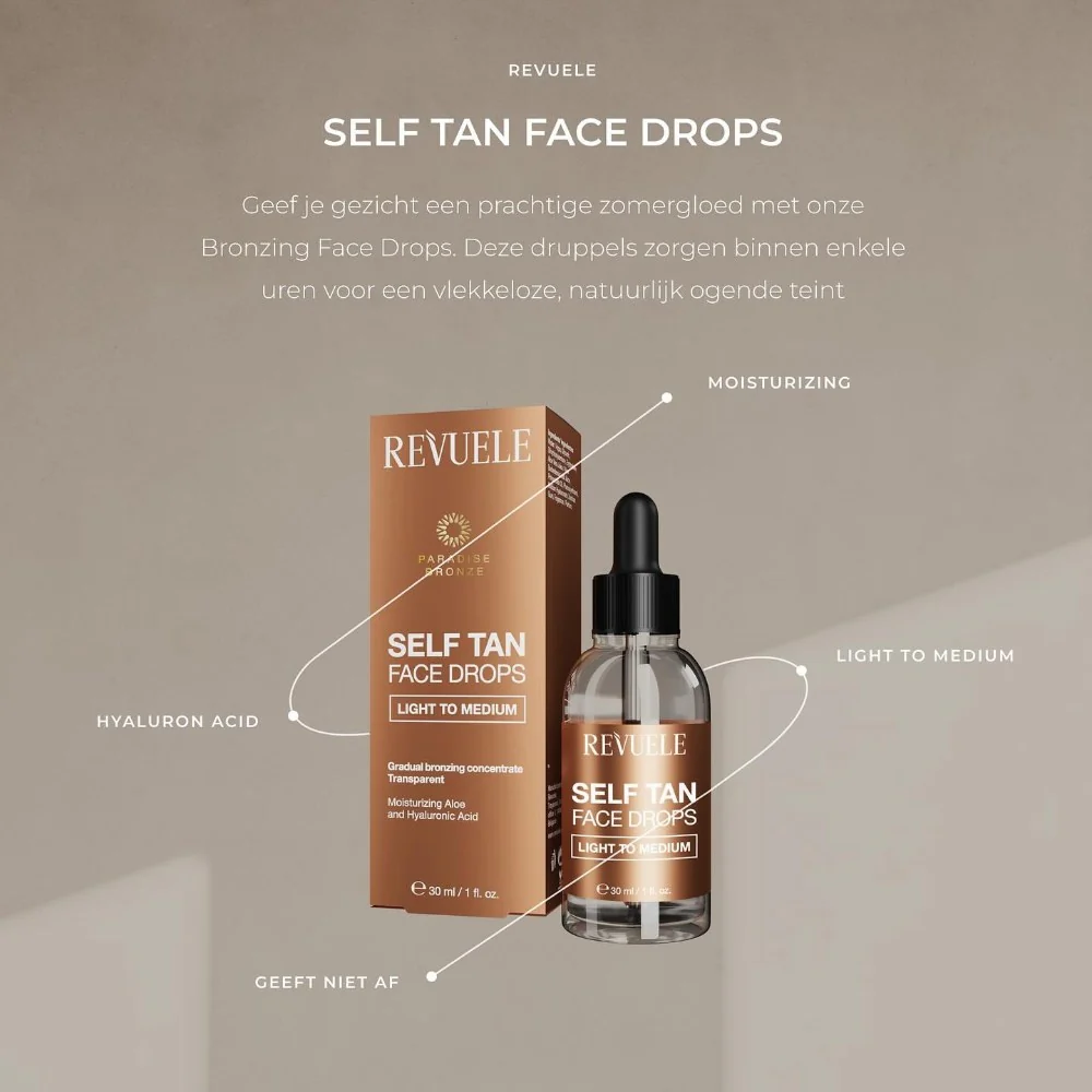 Self Tan Face Drops Light To Medium - 30ml - Image 4
