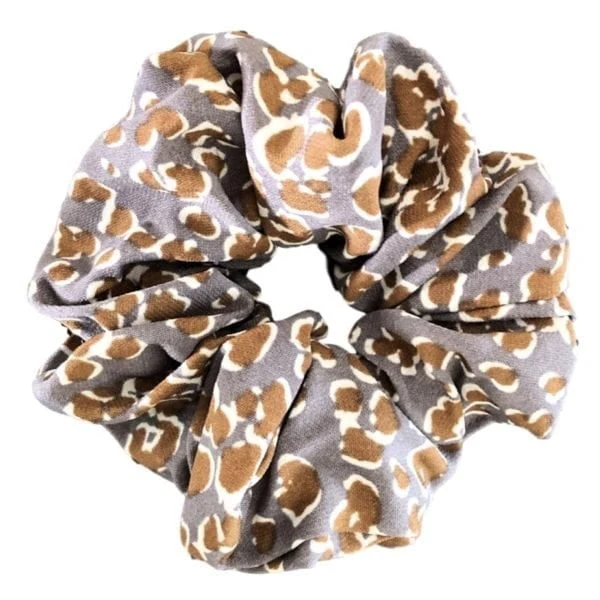 Scrunchie Panterprint - Grijs/Bruin