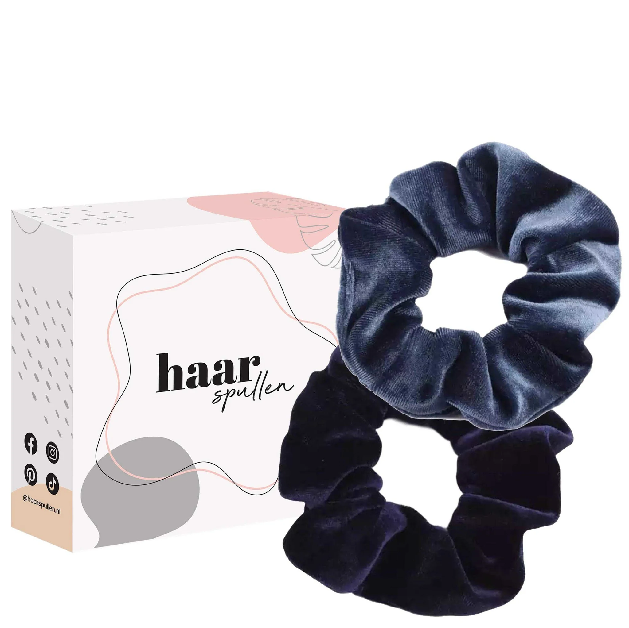 All About The Blues Scrunchie Duo Set - Dark Blue & Navy Blue