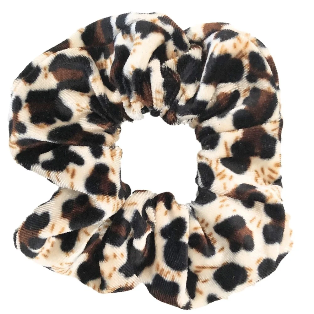 Scrunchie Velvet Leopard