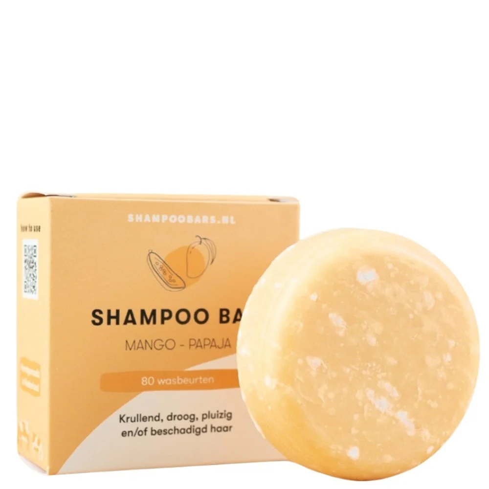 Shampoo Bar Mango Papaja krullend & droog haar - 60g