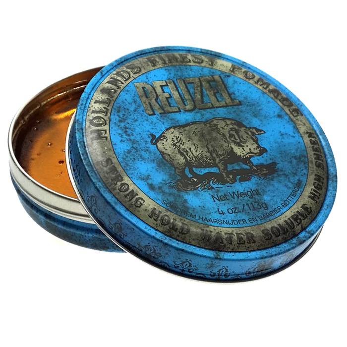 Strong Hold Water Soluble Pomade (Blauw) 3-Pack - 3x95gr. - Image 2