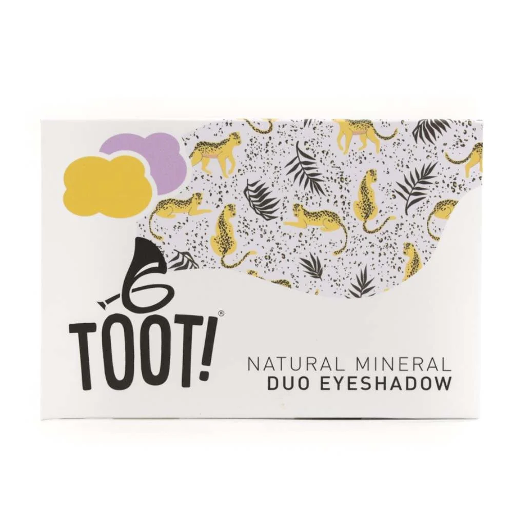 Natuurlijke Cheetah Duo Oogschaduw - Goudgeel en Paars