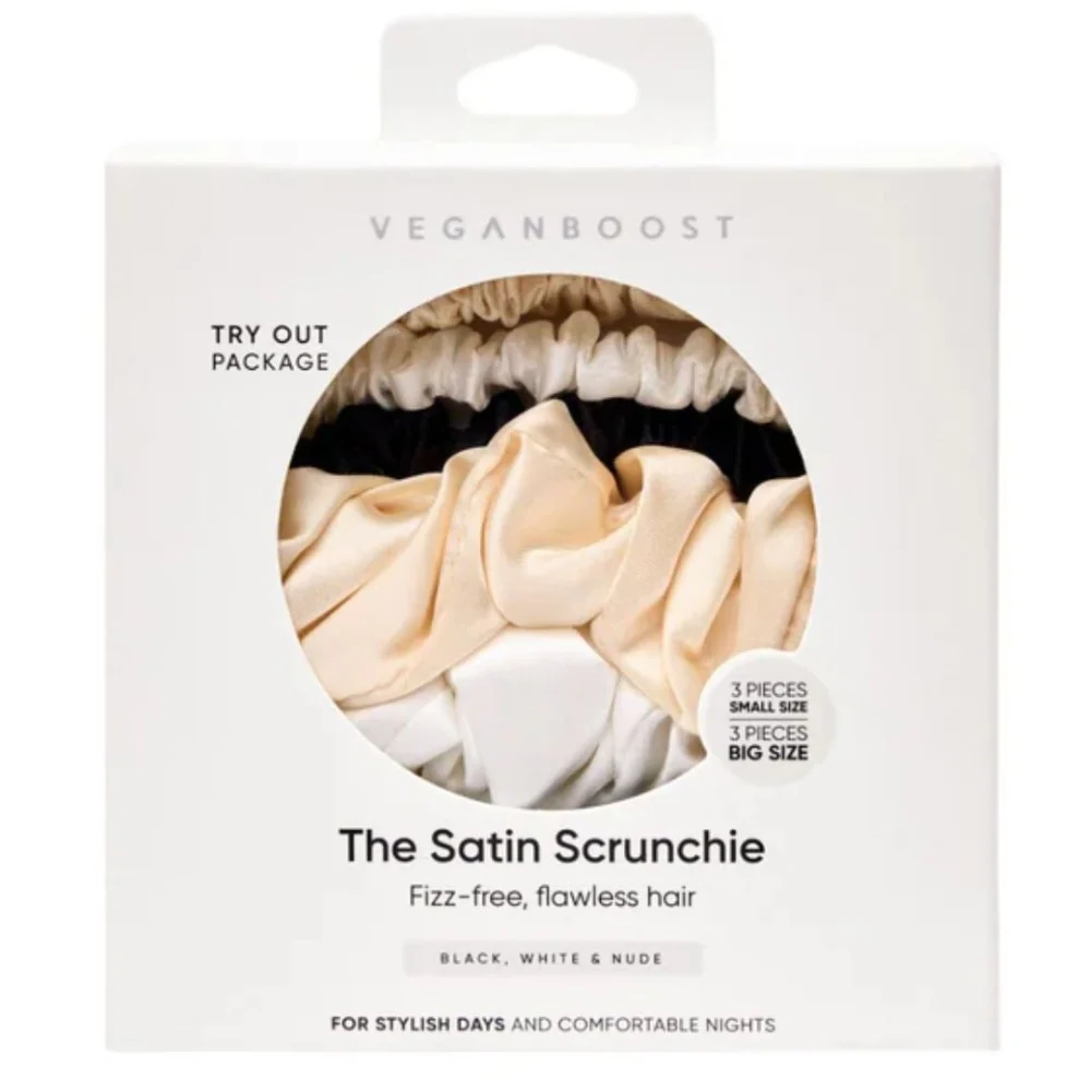Satin Scrunchies 3 small 3 big - 6pcs