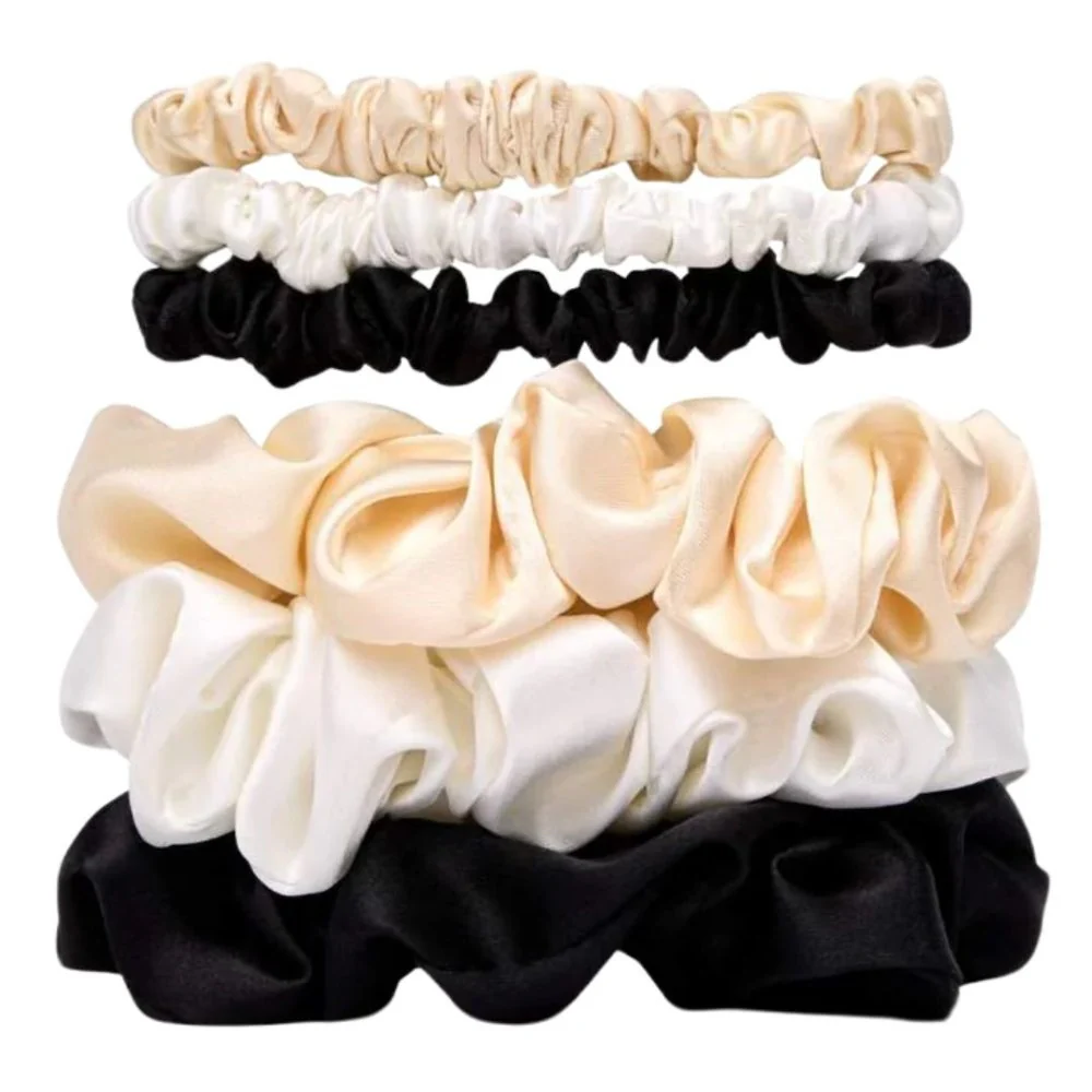 Satin Scrunchies 3 small 3 big - 6pcs - Image 2