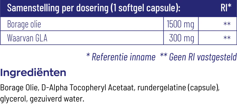Borage Olie 1500mg GLA 300mg - 60st - Image 3