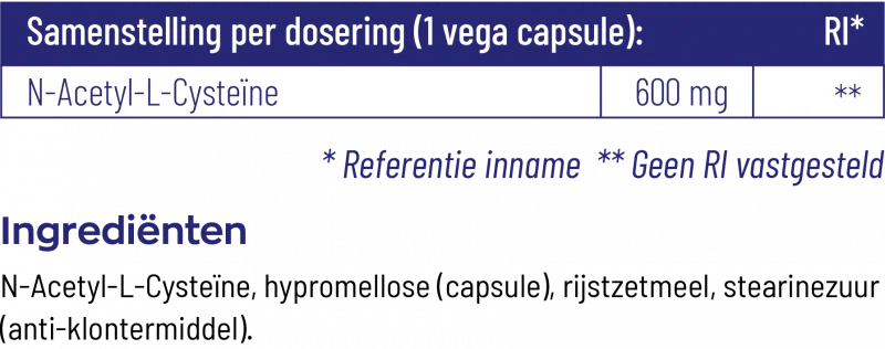 NAC 600 mg N-Acetyl-L-Cysteïne - 60pcs - Image 3