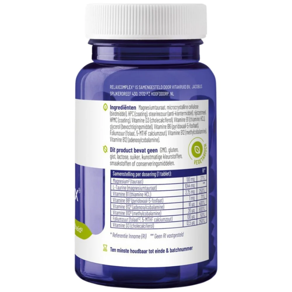 RelaxComplex Magnesiumtauraat & Vitamine D3 - Image 2