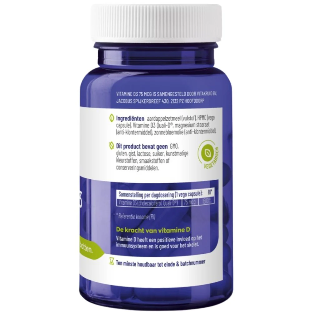 Vitamine D3 75 mcg / 3000 IE - 60pcs - Image 3