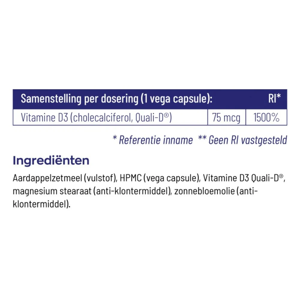 Vitamine D3 75 mcg / 3000 IE - 60pcs - Image 4